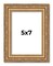 5x7 Antique Gold Bronze Wood Picture Frame - UV Acrylic, Foam Board Backing, Hanging Hardware